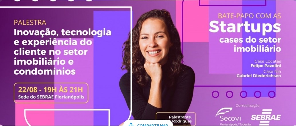 Secovi e Sebrae/SC lançam parceria e realizam palestra para Jornada do Sucesso Inovação, tecnologia e experiência do cliente no setor imobiliário e de condomínios