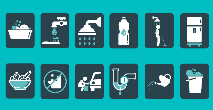 Cartaz apresenta dicas para economizar água em condomínios