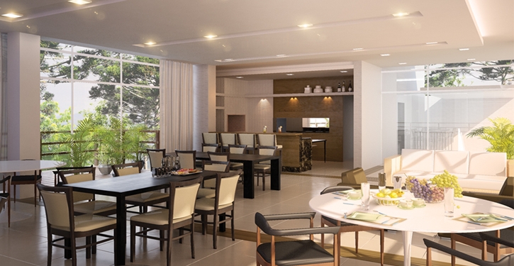 O salão de festa como extensão do apartamento