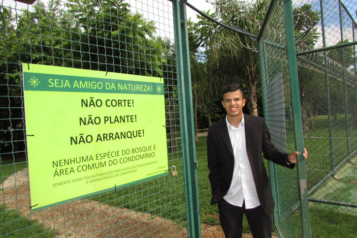 O condomínio Residencial Up Life possui área de APP e as normas ambientais são seguidas rigorosamente pelo síndico Gelson Carlos de Lima da Silva e moradores.