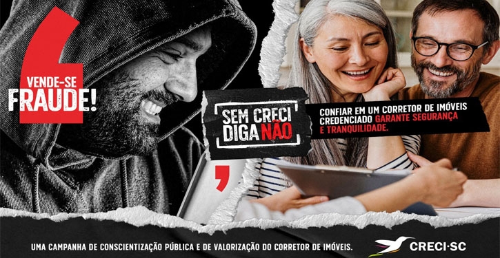 Campanha do Creci/SC alerta para golpes e valoriza corretores credenciados