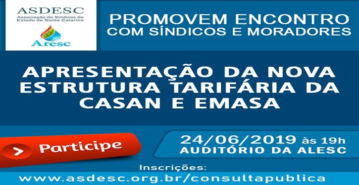 Apresentação da nova proposta da estrutura de cobrança tarifária da CASAN e da EMASA